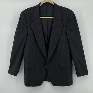 Hickey Freeman VTG Academia Business Black Sport Coat w/Notched Lapels Sz42R